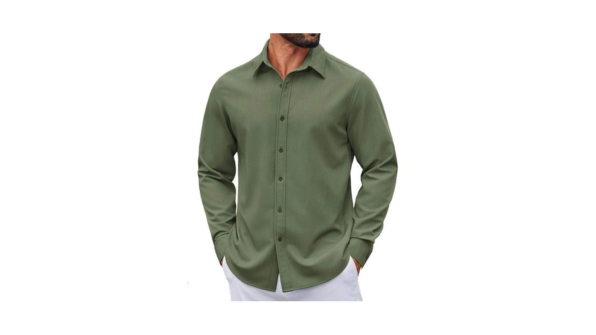 Coofandy Men Casual Button Down Long Sleeve U...