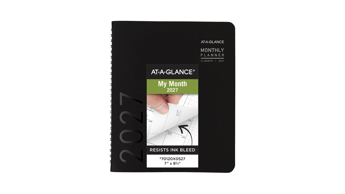 At-a-glance 2027 Planner, Monthly, 7" X 8.75", Contemporary, Black (70120x0527)