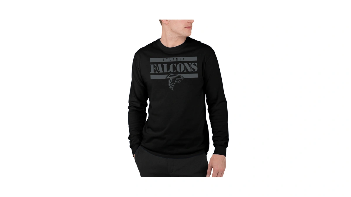 Junk Food Nfl - Atlanta Falcons Stencil Block Adult Ls