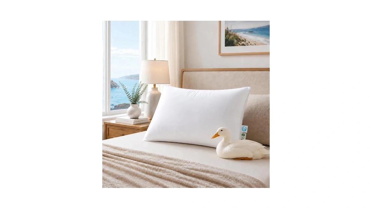 Luxury Duck Down Pillow, Hotel Quality Bed Pillows For Sleeping,