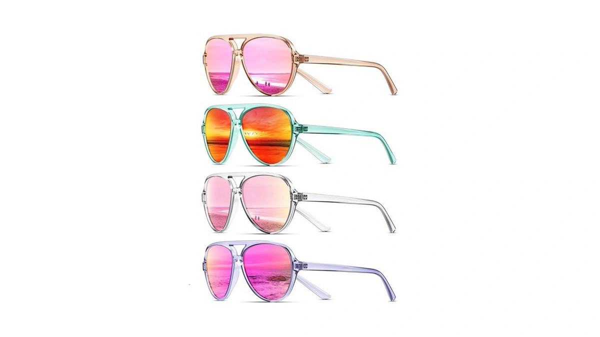 Kuguaok Polarized Aviator Sunglasses For Women Sporty Style Running Sun