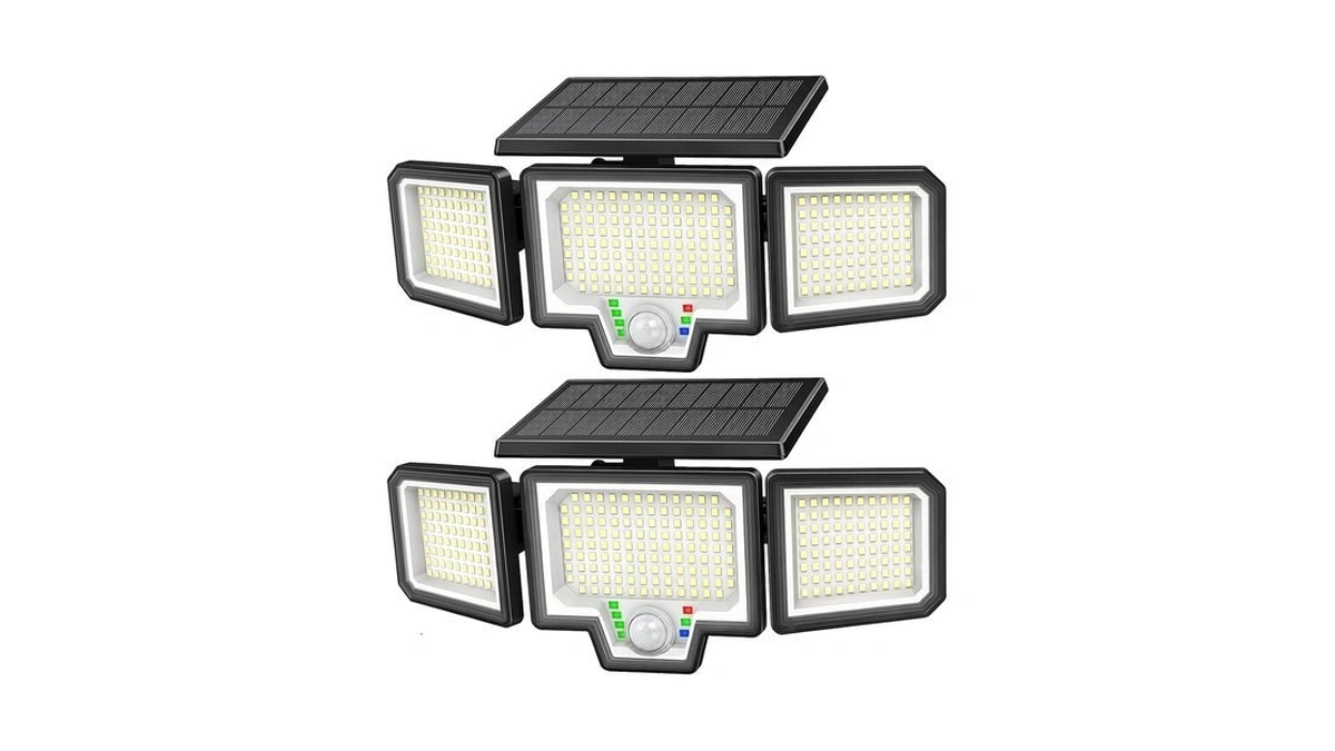 Solar Motion Sensor Lights Outdoor, 3000lm 282 Leds Security Lights,