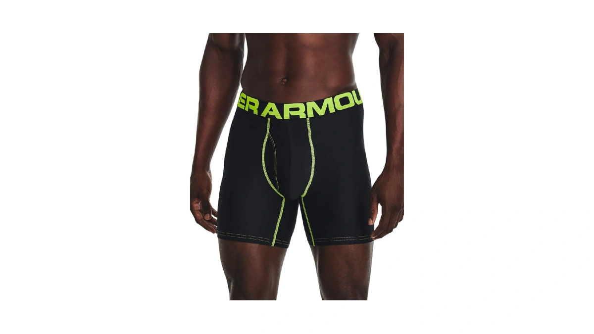 Under Armour Mens Tech 6-inch Boxerjock 2-pack, (007) Black /