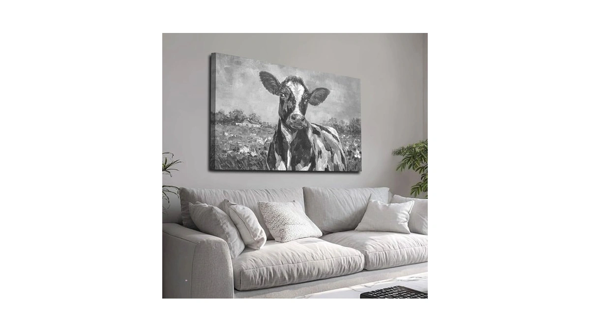 Leverup Funny Animal Wall Art Spring Pictures Wall Decor Grey