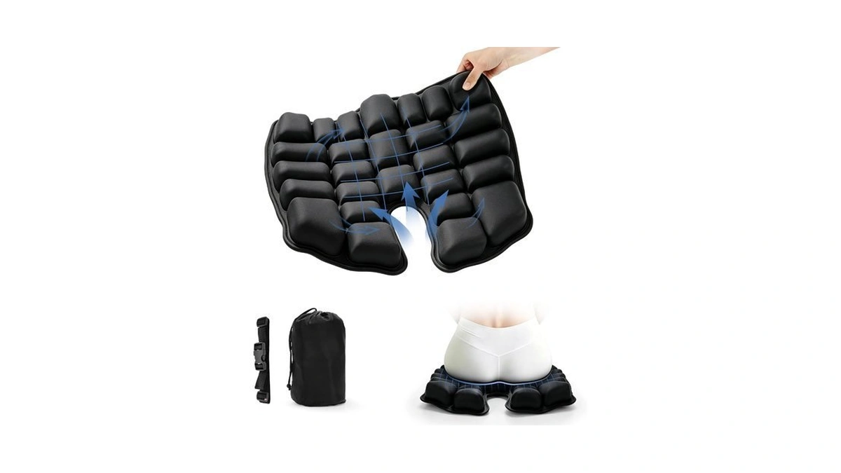 Imaginaryl 3-layer Inflatable Seat Cushion, Ergonomic Memory Foam & Air