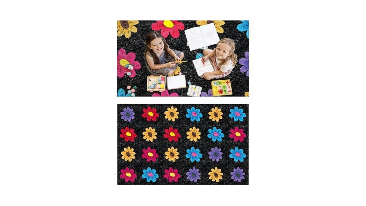 Oleek Large Classroom Rug Elementary 8x10 - (washable) Classroom Rugs