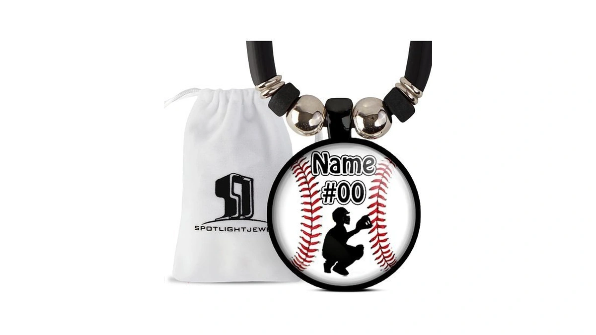 Fanpliments Personalized Baseball Necklace For Boys - Custom Name Jewelry,
