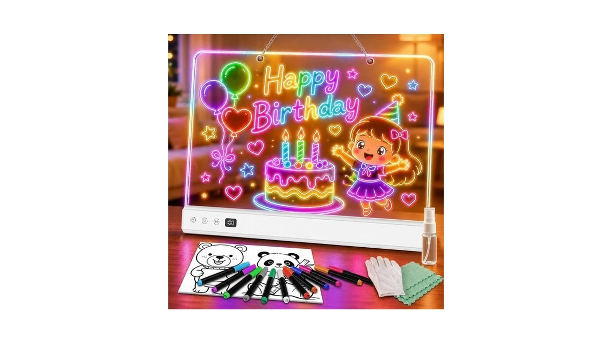 Leacuber Led Drawing Board With 16 Light Effects, Rechargeable 16"