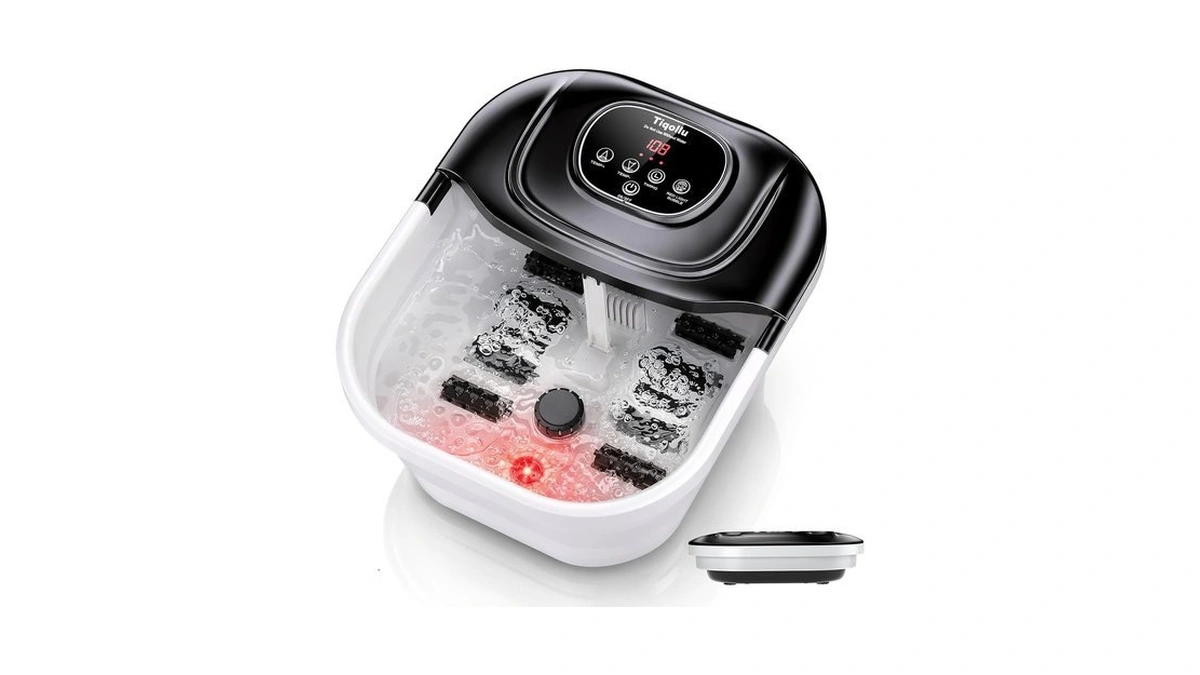 Tiqollu Collapsible Foot Soaking Tub With Heat, Pedicure Foot Spa