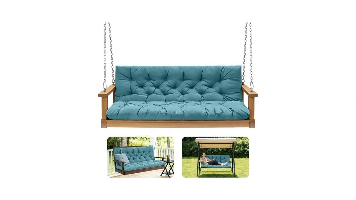 Gpqawer Outdoor Swing Cushions,waterproof Swing Cushions 3 Seater Replacement With