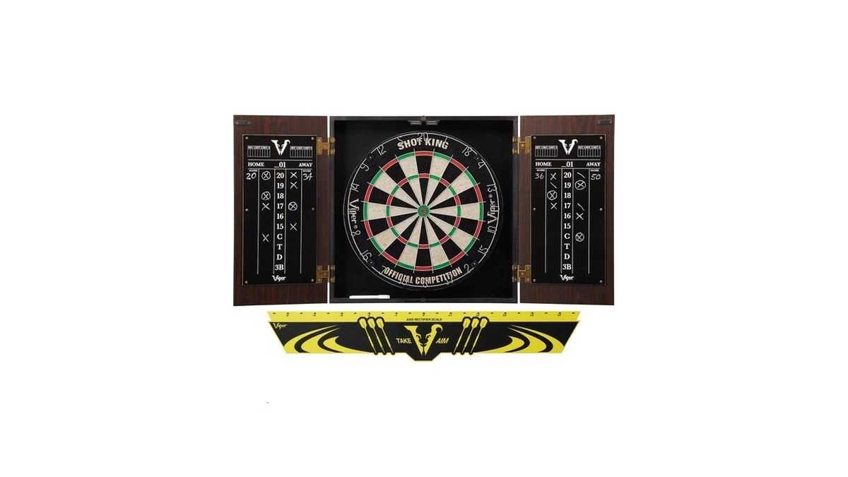 Viper Stadium Dart Board Cabinet Set With Shot King Sisal