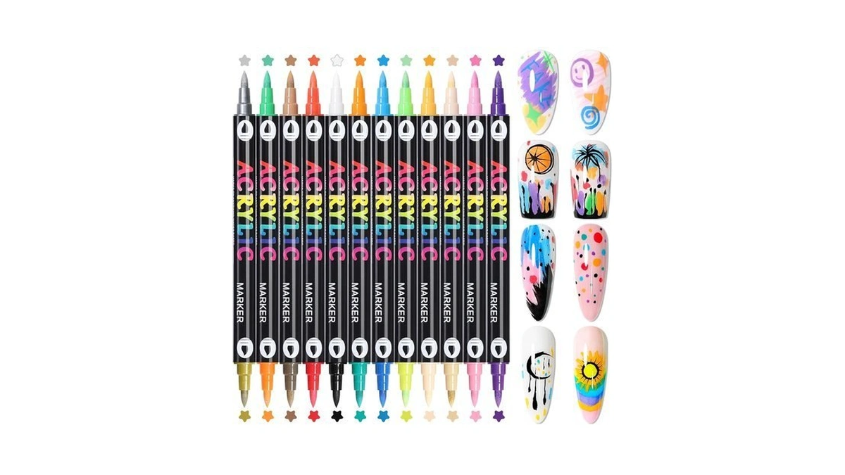 Gellaktik 24 Colors Nail Art Pens Set For Diy Manicure,