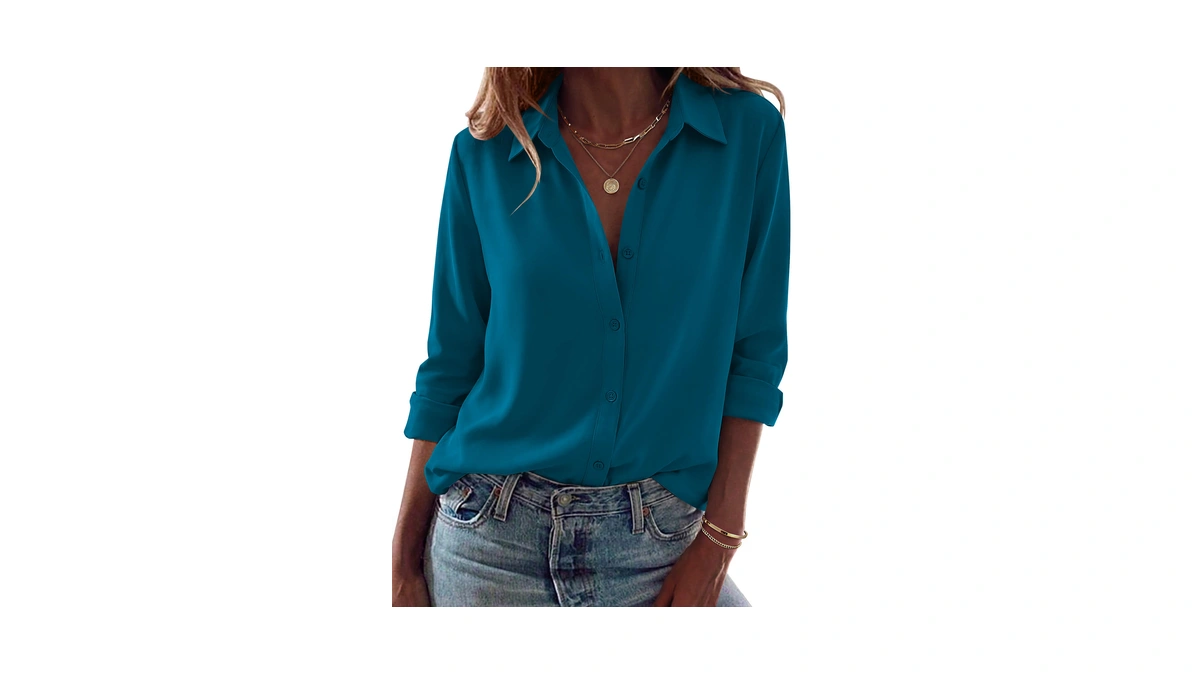 Zeagoo Blouses For Women Dressy Casual Fall Long Sleeve Button