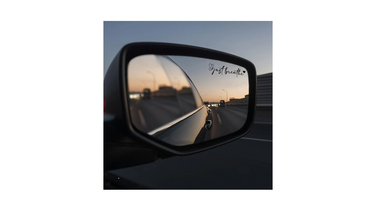3 Pcs Just Breathe Mirror Sticker – Minimalist Motivational Quote