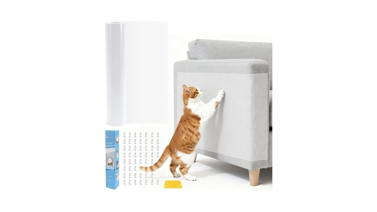 Petsweet Anti Cat Scratch Furniture Protector - 118in*12in, Clear Couch