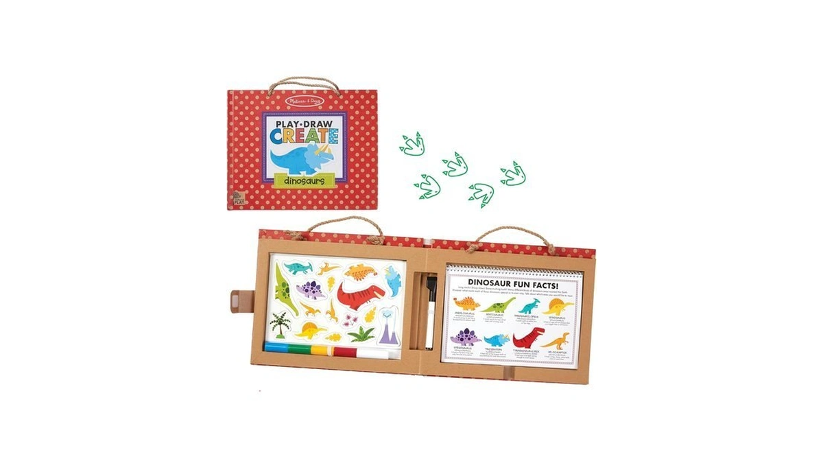 Melissa & Doug Play Draw Create Dinosaurs, Reusable Magnet &