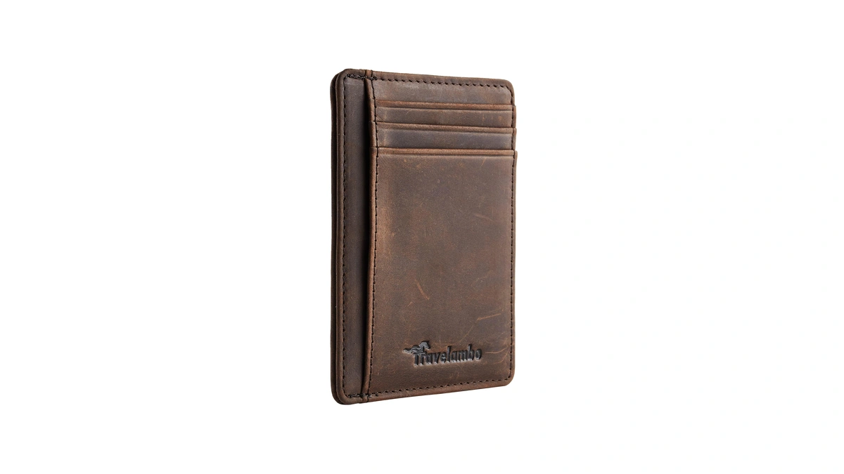 Travelambo Slim Wallet Front Pocket Minimalist Leather Rfid Blocking Medium