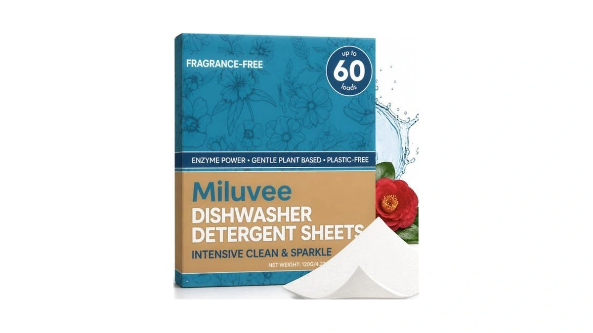 Dishwasher Sheets (60 Loads) With Premium Enzyme Power | Plant-based