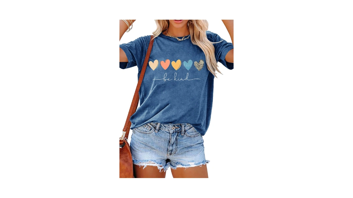 Yexipo Womens Graphic Tees Short Sleeve Summer Tops Casual Cute