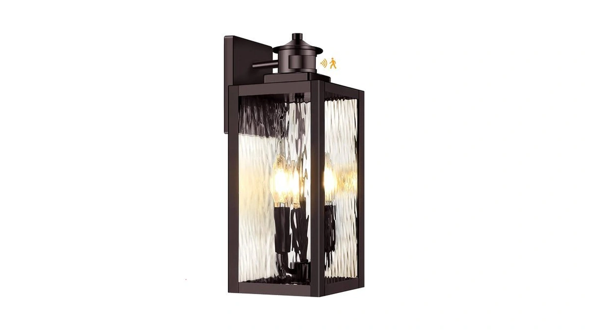 3-light Motion Sensor Outdoor Wall Light, Waterproof Exterior Wall Sconce