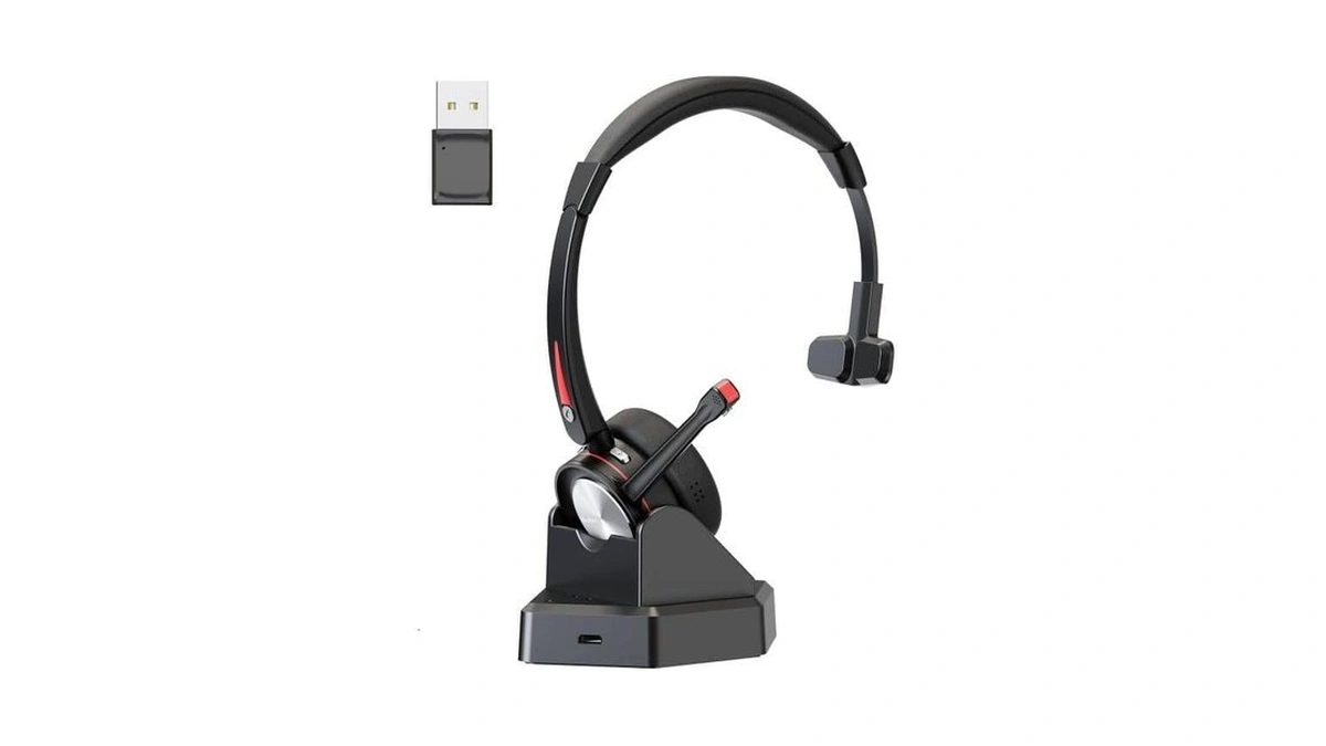 Beebang Bluetooth Headset With Microphone Noise Cacenling, Mono Wireless Headset