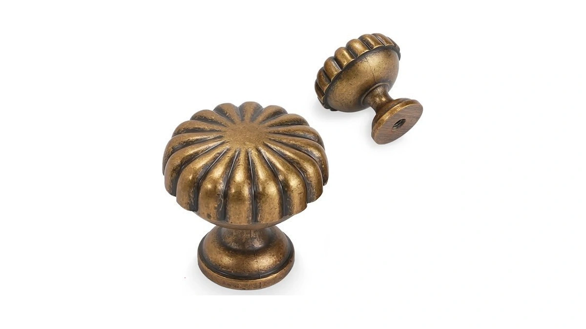 Povefonk 10 Pack Antique Brass Kitchen Cabinet Knobs Vintage Drawer