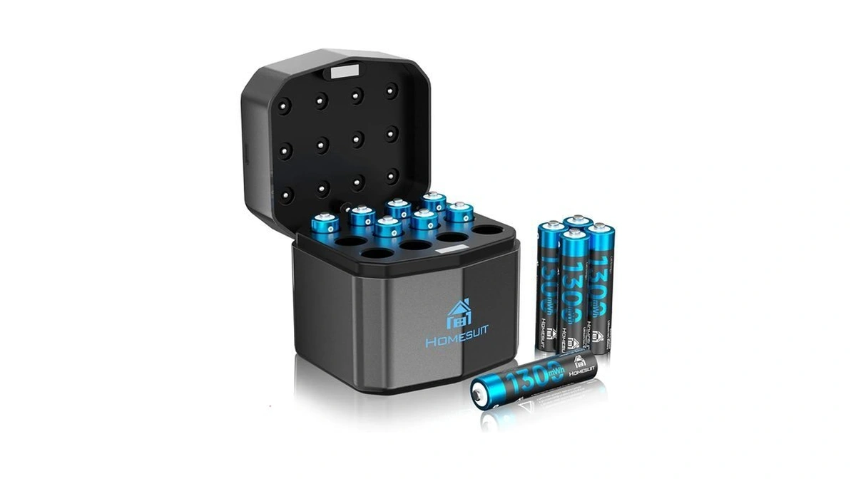 Homesuit Rechargeable Aaa Batteries With Charger, 12-pack