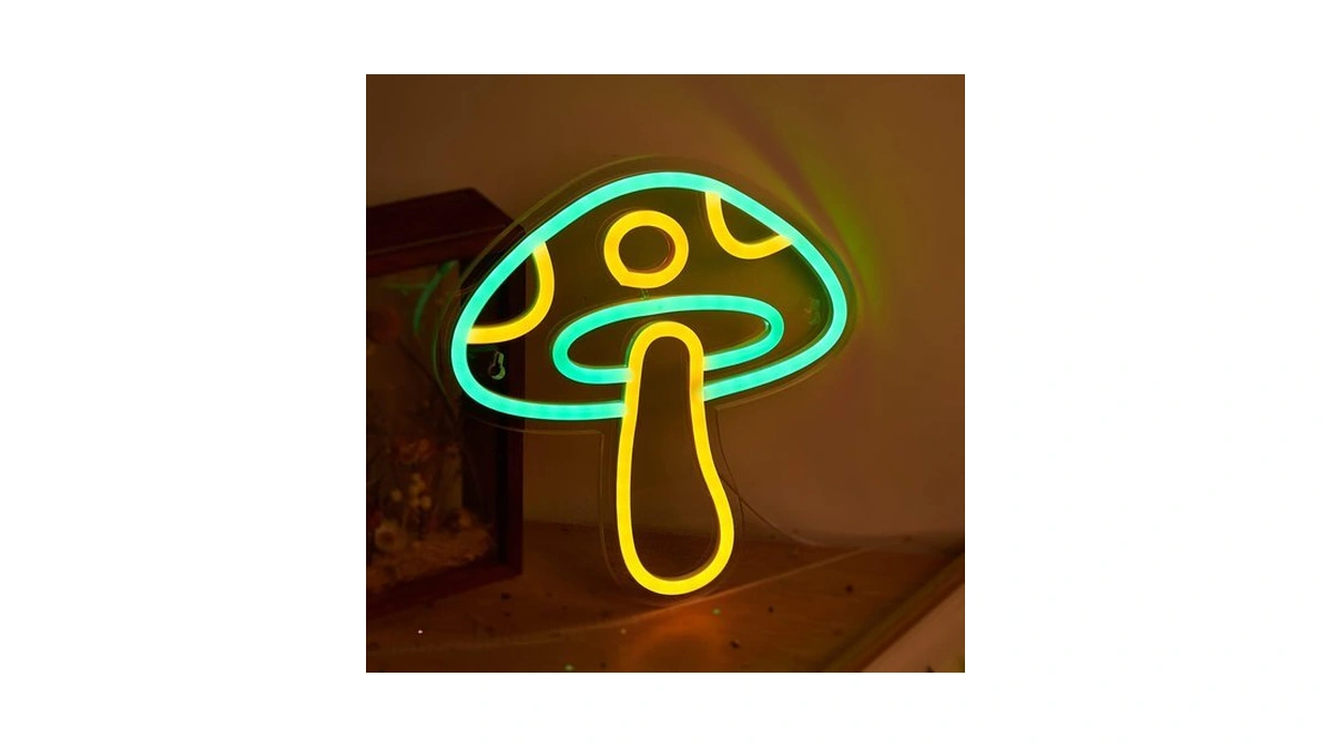 Chi-buy Led Neon Mushroom Cute Neon Sign, Usb Powered Neon