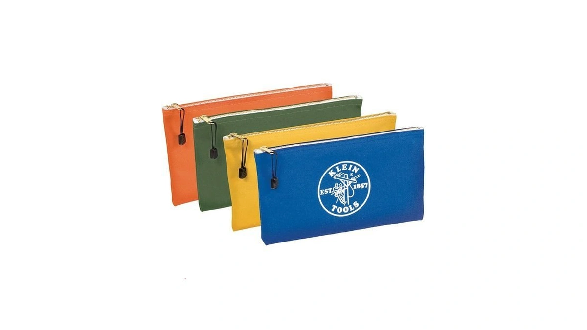 Klein Tools 5140 Canvas Zipper Bag, Tool Pouch, Bank Deposit