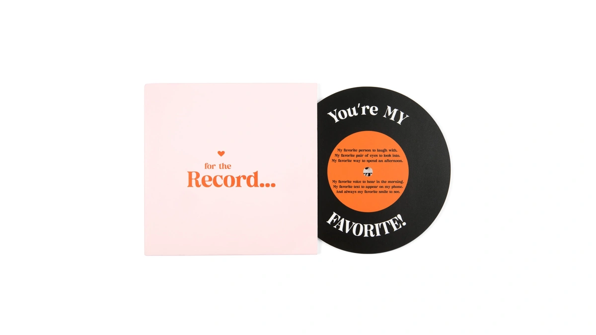 Bee! Vinyl Record Love Card For Anniversary, Birthday, Valentine's Day