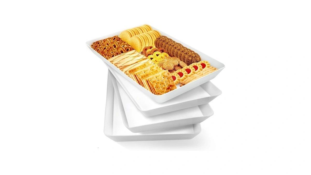 Wowbox 4-pack Reusable Plastic Serving Trays For Snacks, Fruit And