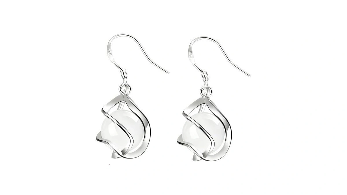 925 Sterling Silver Cubic Zirconia Drop Earrings For Women -