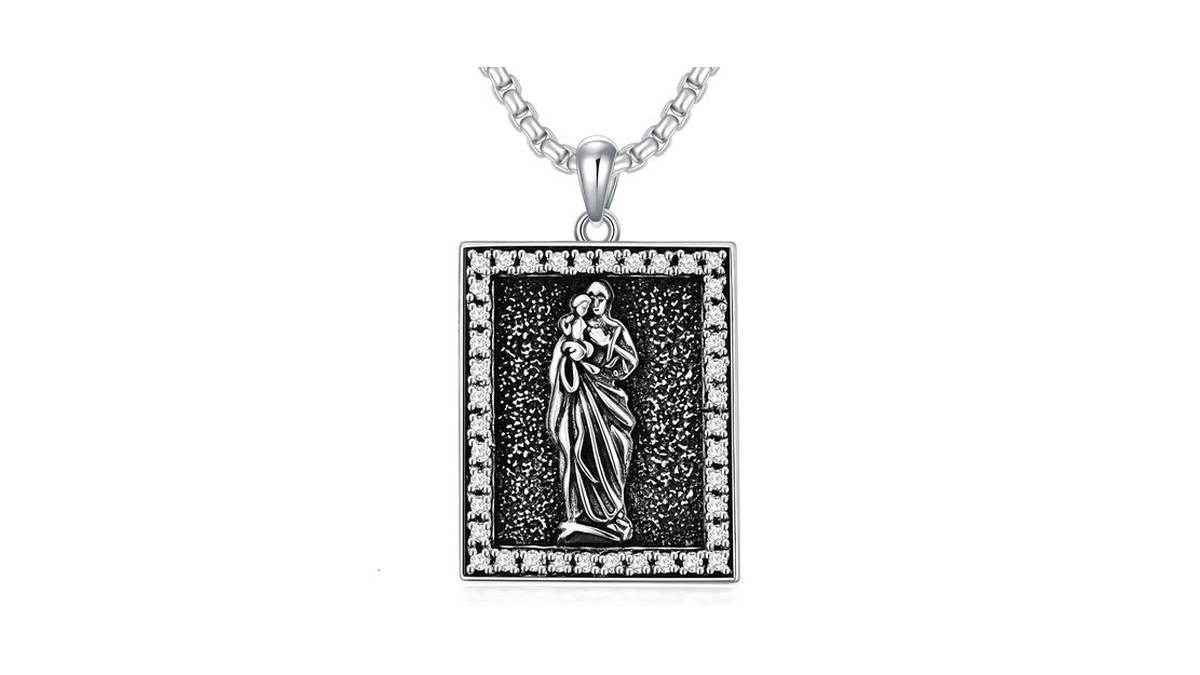 Swordgod Virgin Mary Necklace For Men Women Religious Protection Jewelry