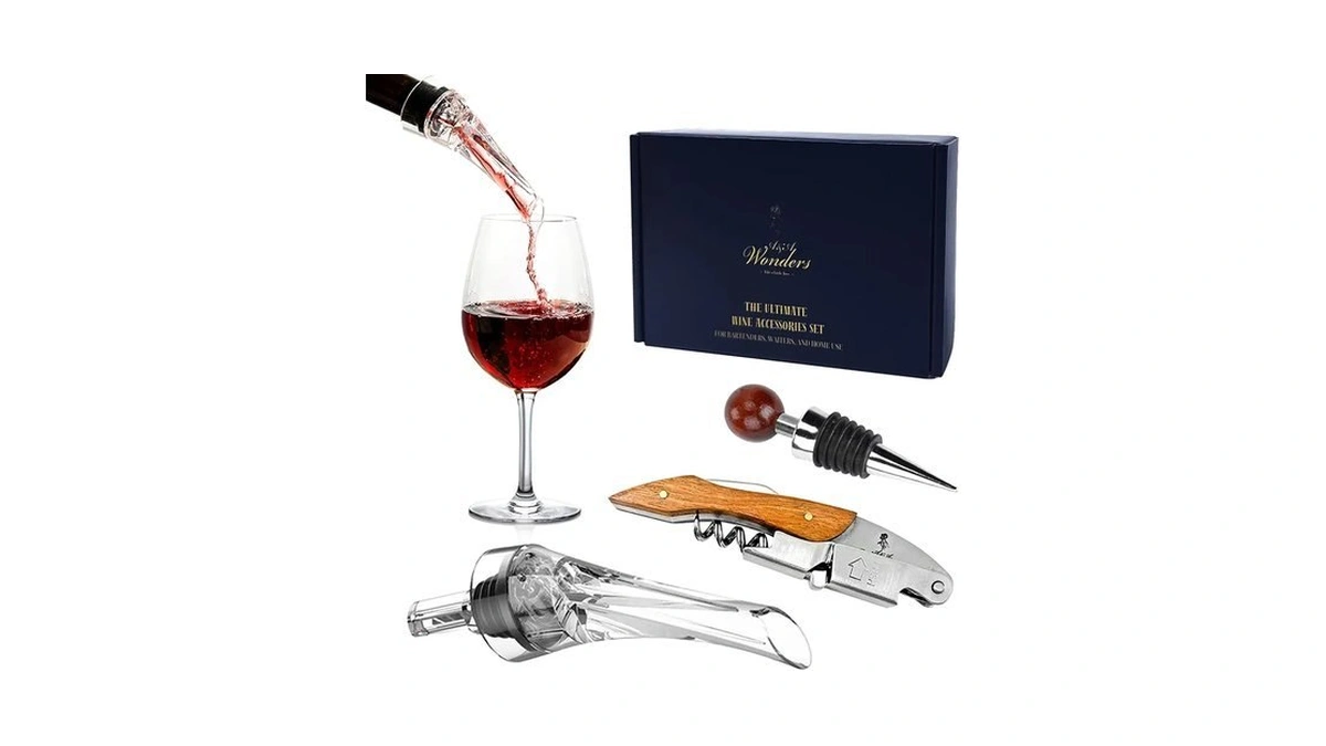 A&a Wonders Wine Accessories Set, Featuring 3 In-1 Multifunctional Waiters
