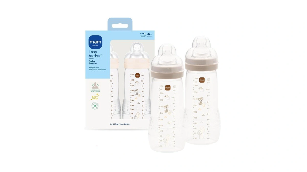 Mam 11oz Natural Flow Active Anti-colic Baby Bottle, 4+ Mths,