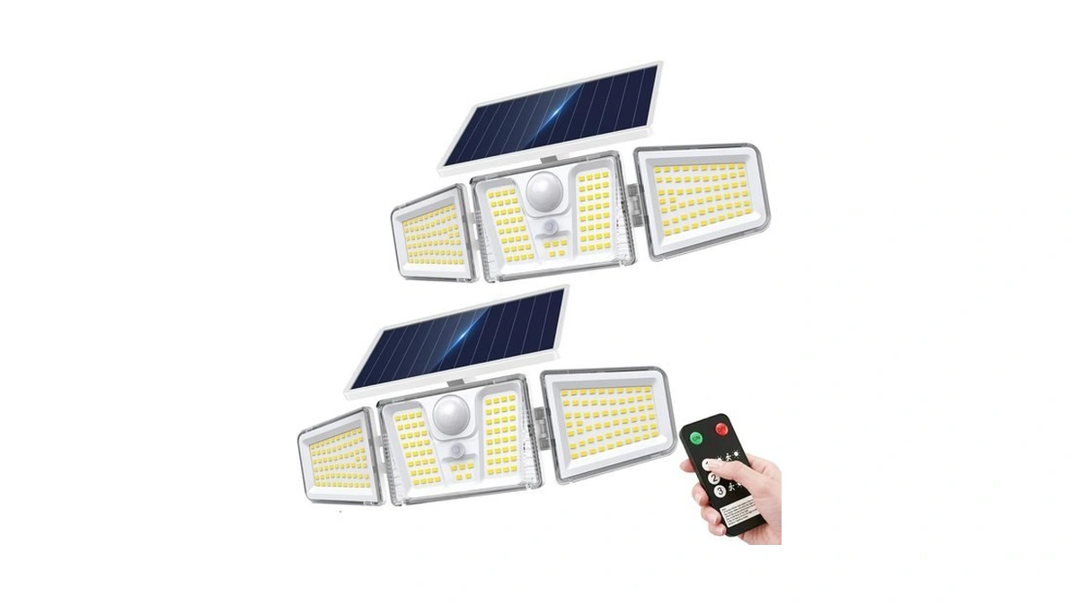 Kooper Solar Motion Lights Outdoor, 210 Led Remote Solar Flood