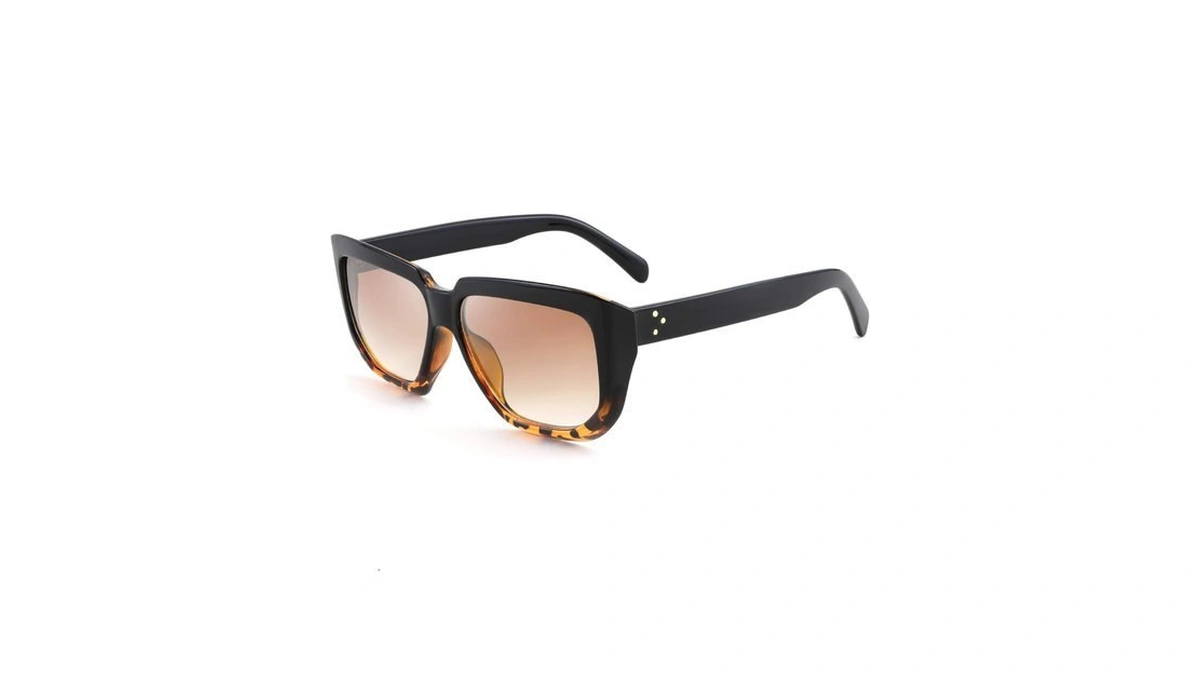 Feisedy Women Retro Square Sunglasses Trendy Shield Flat Top Shades