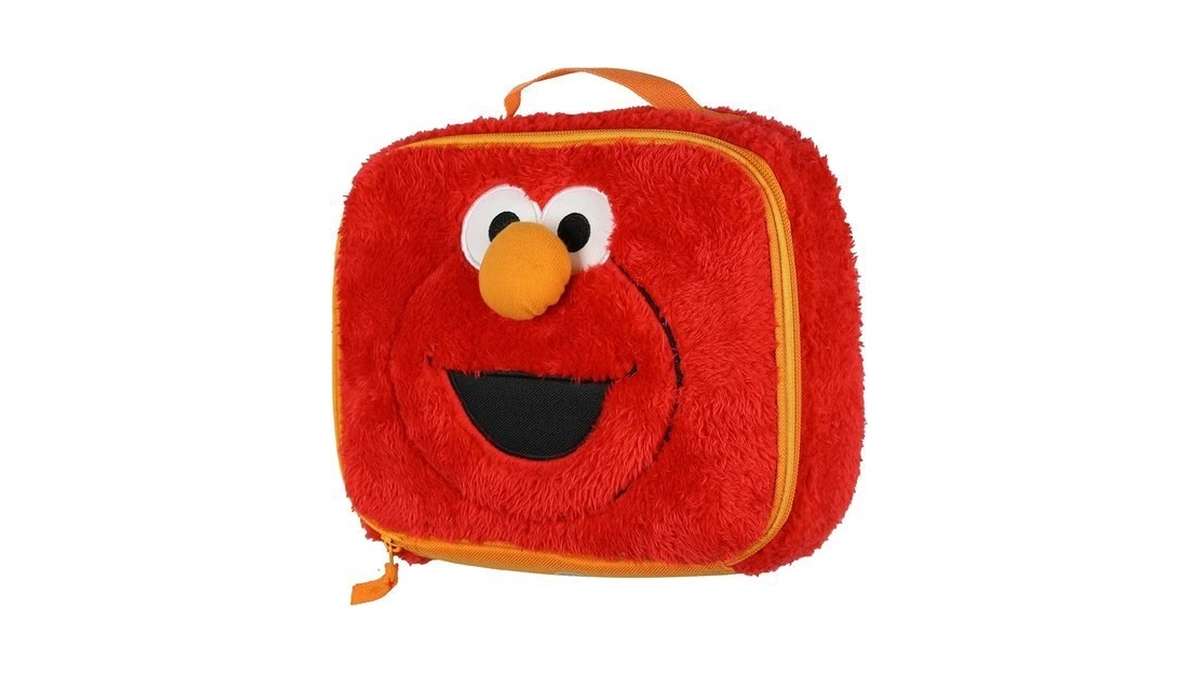 Sesame Street Elmo Lunch Box 9" 3d Fuzzy Character Face