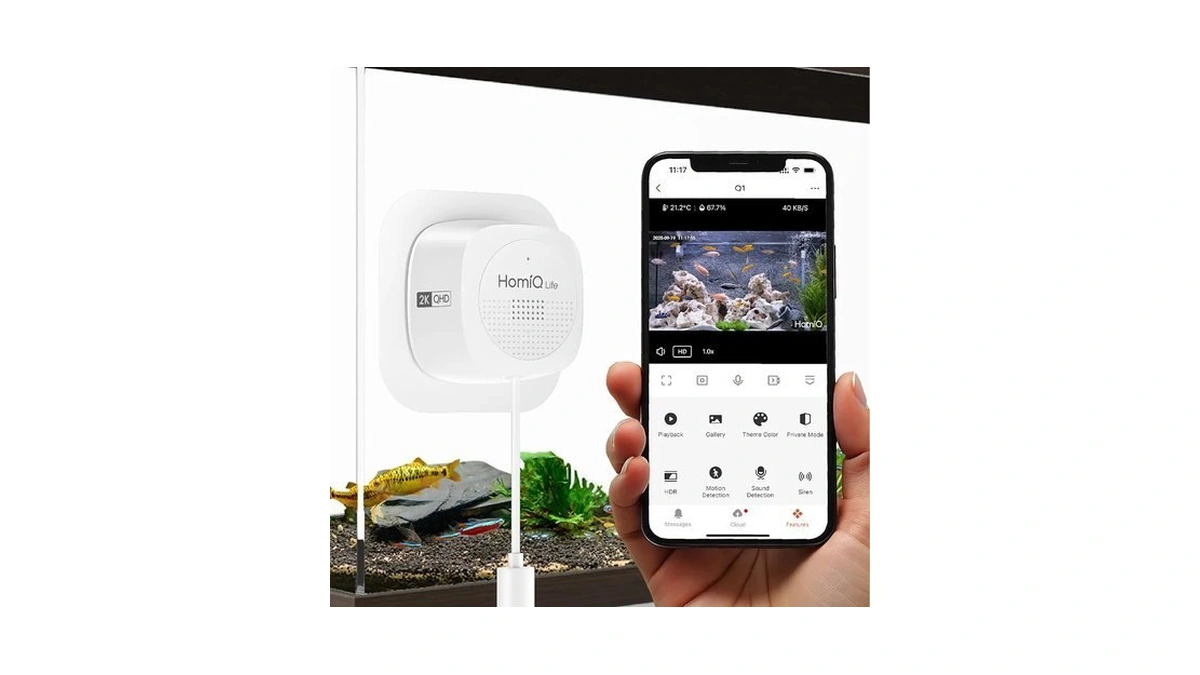 Homiq Life 3mp 2k Aquarium & Terrarium Pet Camera.install &close-focus