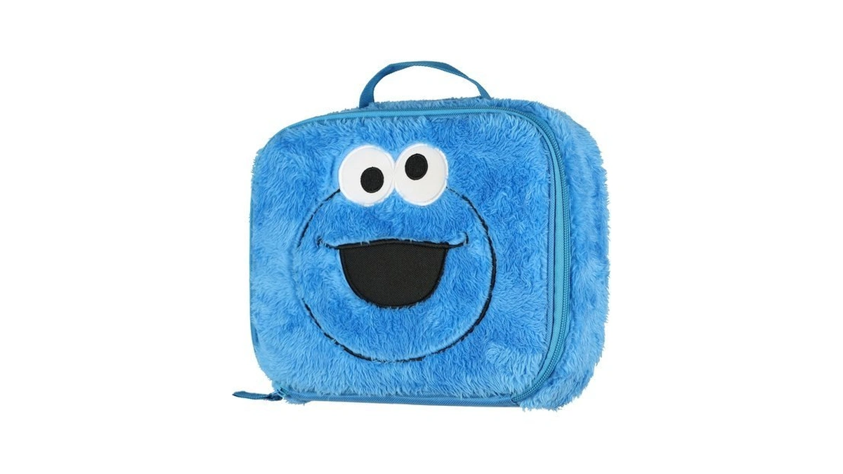 Intimo Sesame Street Cookie Monster Lunch Box 9" Fuzzy Character