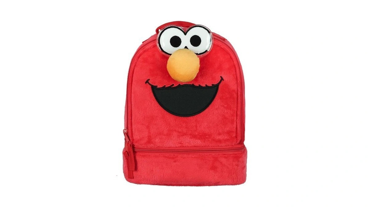 Intimo Sesame Street Lunch Bag Plush Elmo Insulated Dual Compartment