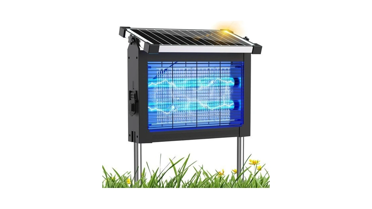 Solar Bug Zapper Outdoor, Mosquito Zapper 4500v Cordless Waterproof