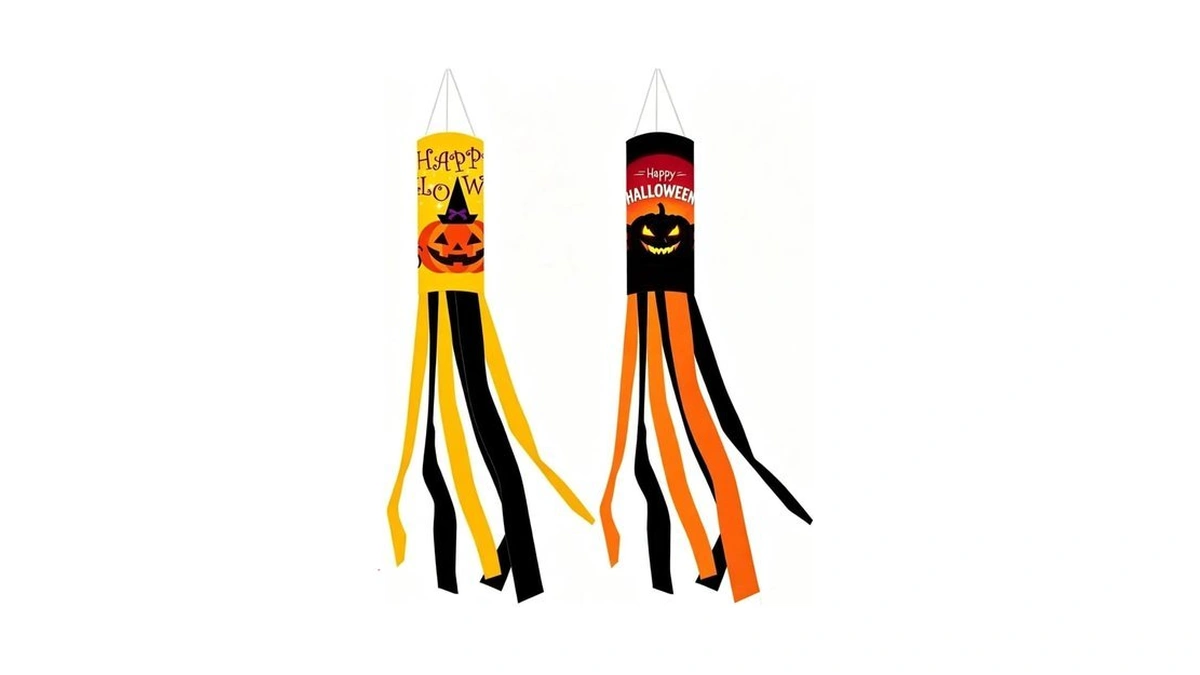 2pcs Halloween Windsocks Flag 39 Inch Cartoon Flag Wind Socks