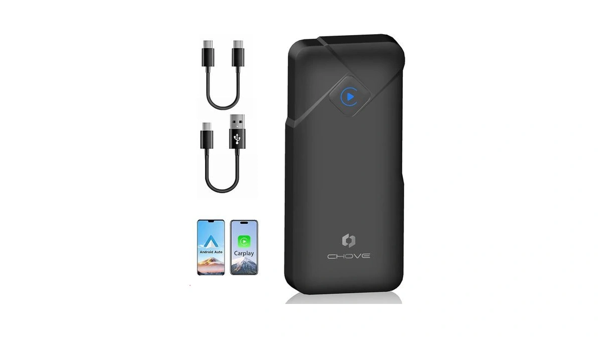 Chove 2-in-1 Wireless Carplay & Android Auto Adapter, Upgrade Wired