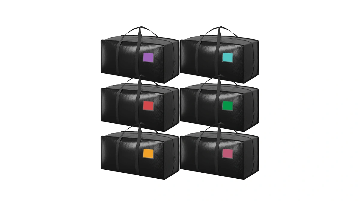 Rmohro 6 Pack Moving Bags With Full-open Side Zipper, Extra