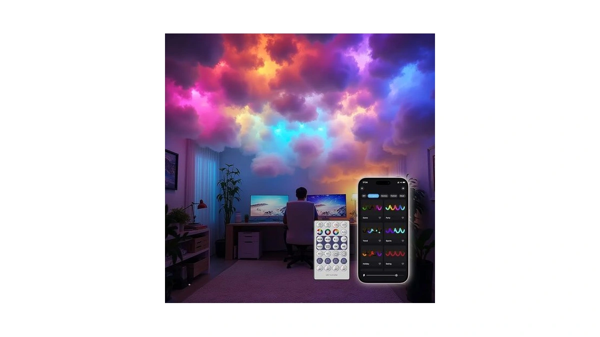 Neisouf Usb Thundercloud Led Light, Diy Rgb+ic Chasing Music Sync