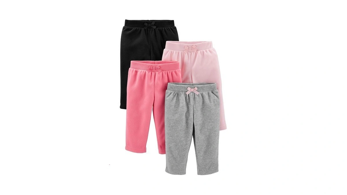 Simple Joys By Carter's Baby Girl's 4-pack Fleece Pants Pants,