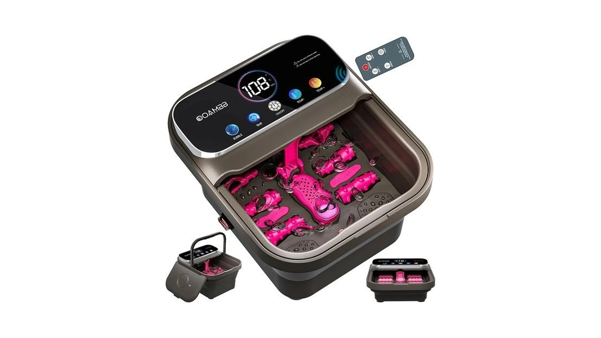 Ooambb Collapsible Foot Spa Bath With Remote Control,heat,bubble,timer