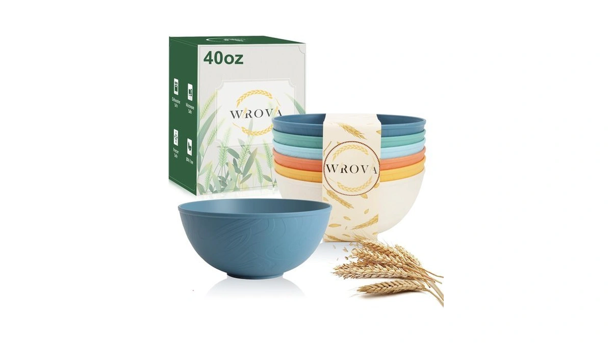 Wrova Wheat Straw Bowls For Kitchen, Soup Bowls Plastic Bowls