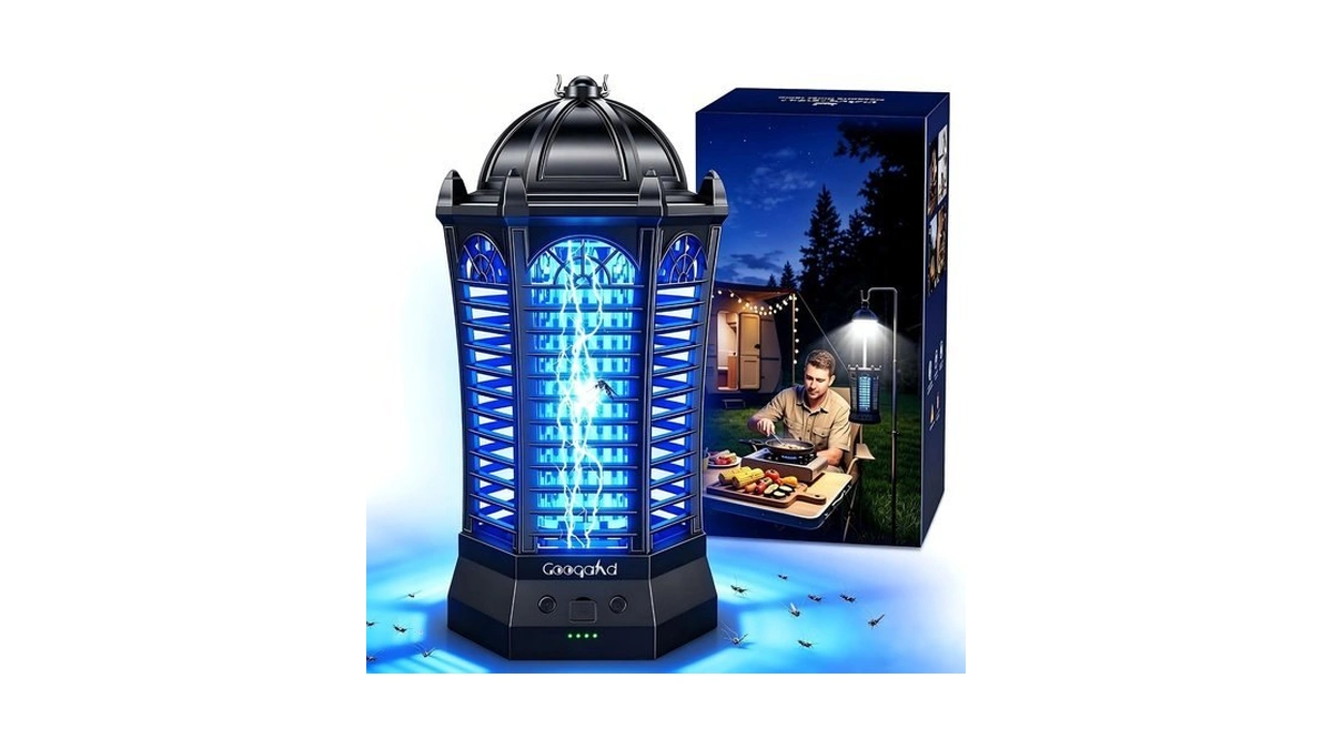 Rechargeable Bug Zapper Outdoor 2026, 4500v Electric Bug Zapper Waterproof